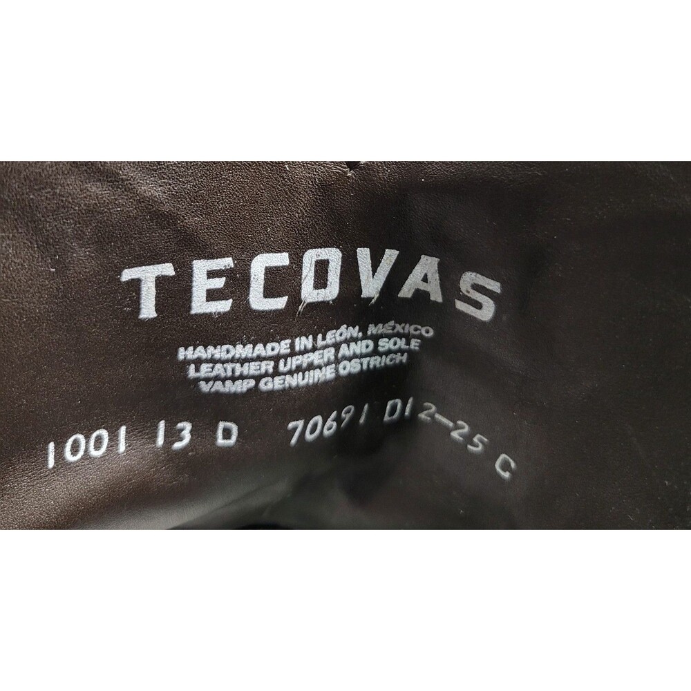 Tecovas The Earl Mens Size US 13D Hazelnut Ostrich Leather Pull-On Roper Boots - Picture 13 of 13